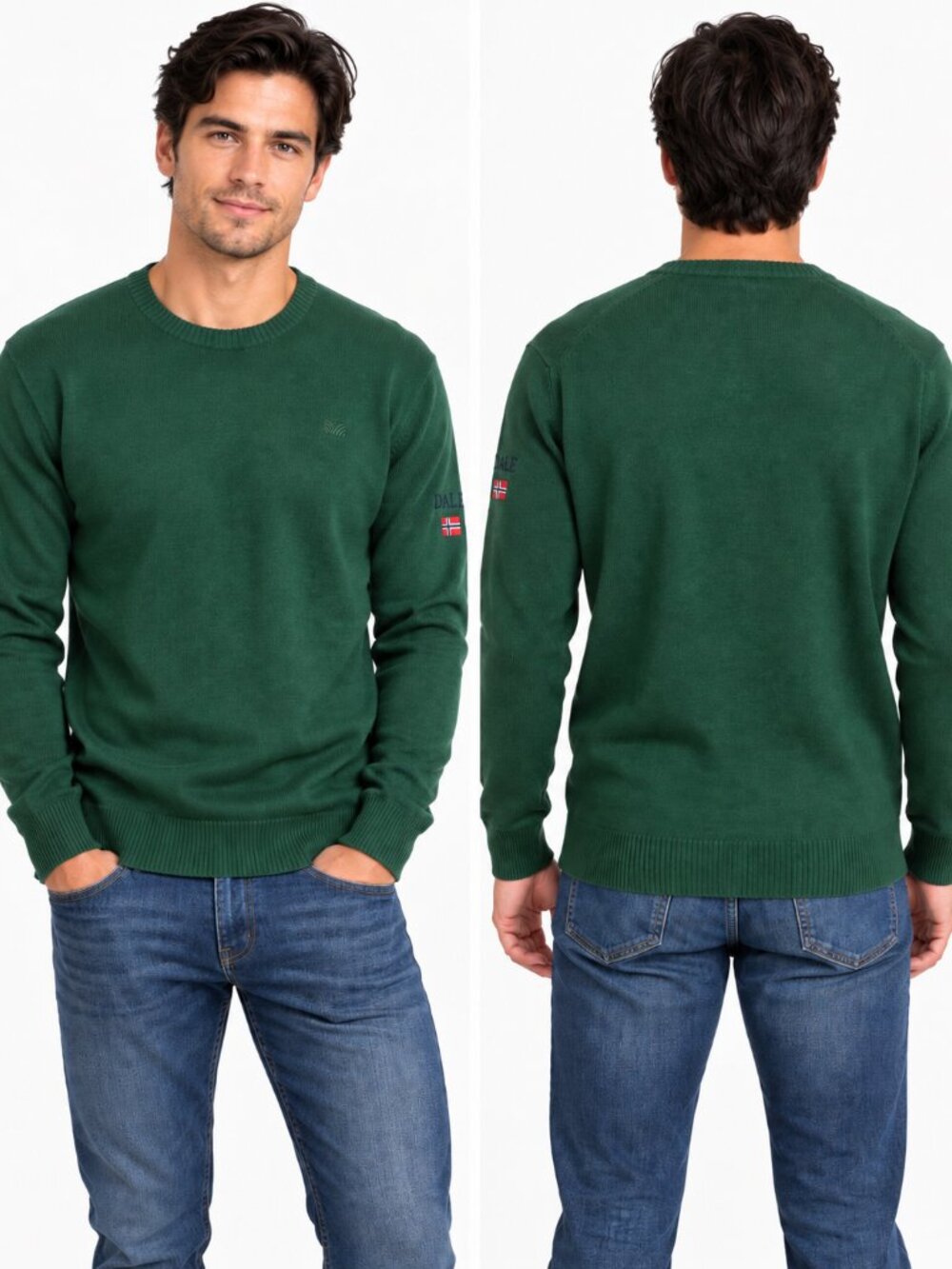 Dale of Norway Harald Merino Wool Sweater Mens M Green NWT Norwegian Classic Fit